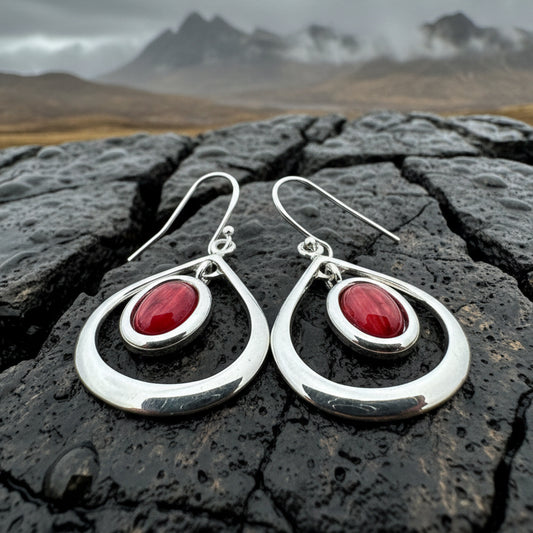 Heathergems Celtic Teardrop Earrings - Handmade in Scotland