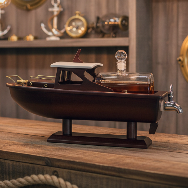 Luxury Speedboat Ship Whiskey Wine Decanter