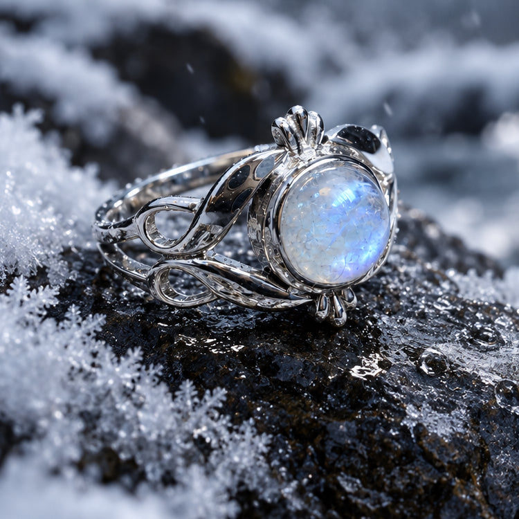 Morgan Moonstone Ring in Sterling Silver