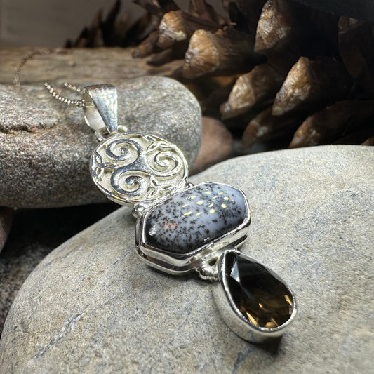 Abria Celtic Spiral Necklace in Sterling Silver