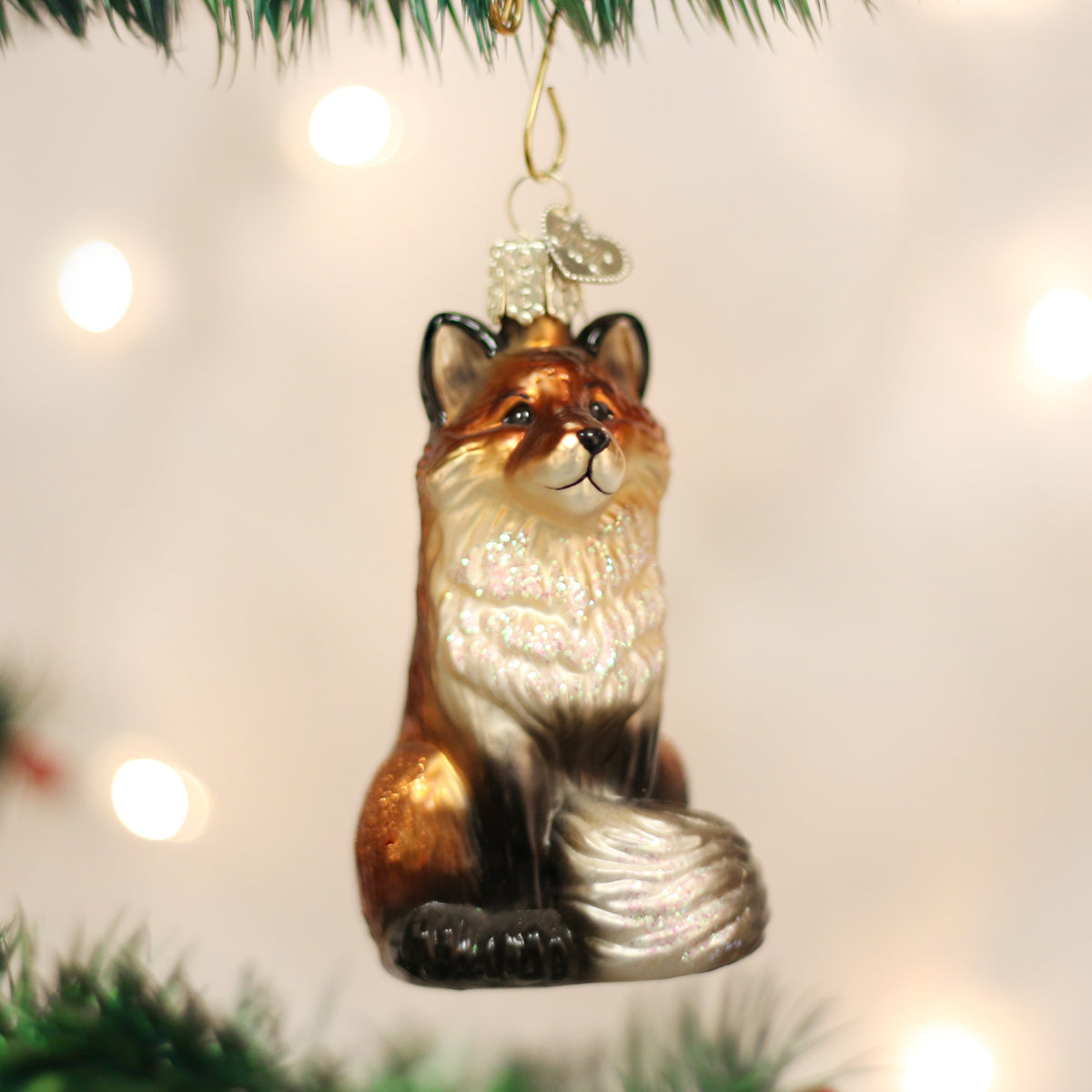 Fox Ornament - Handblown Glass