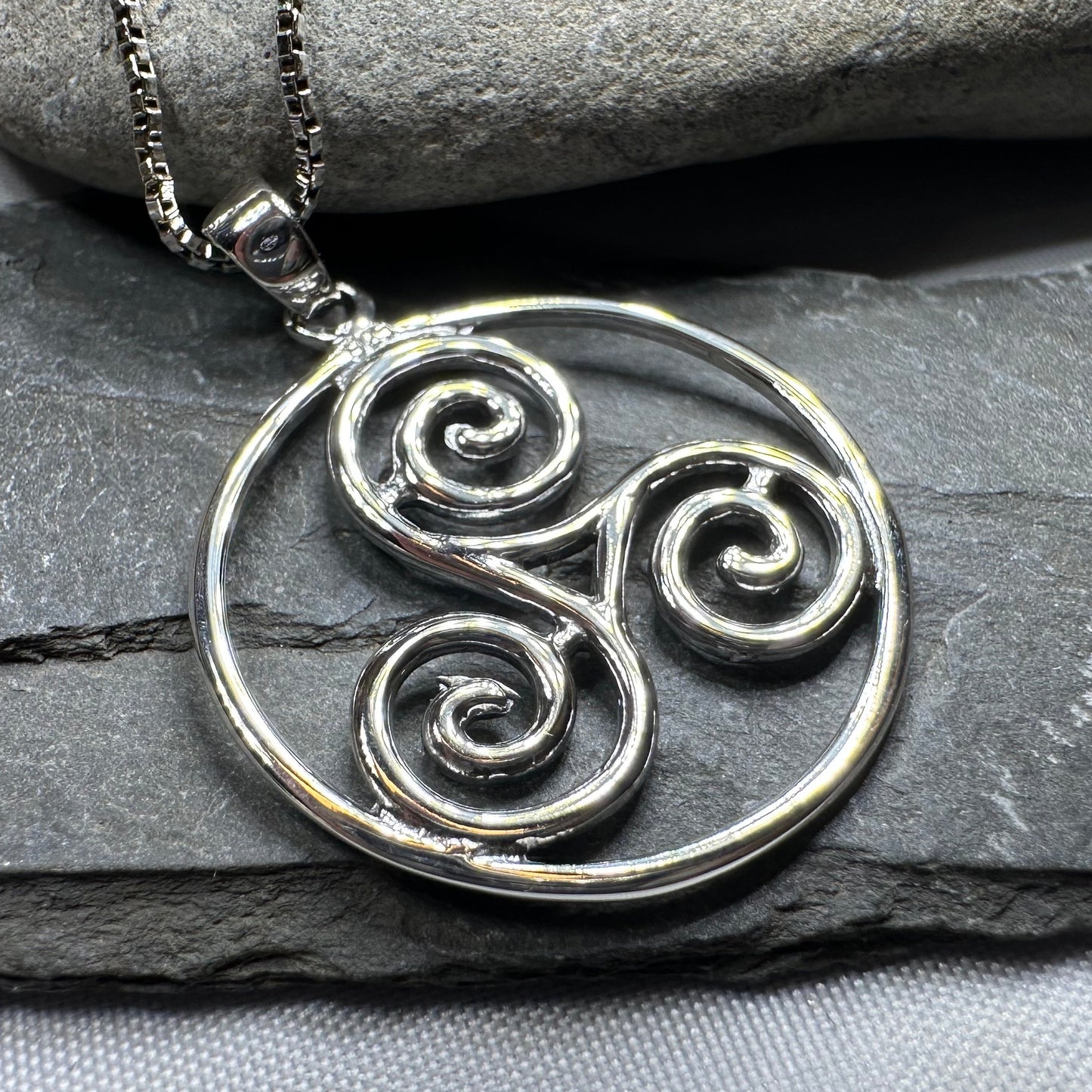 Ancient Celtic Spiral Necklace In Sterling Silver — view 7