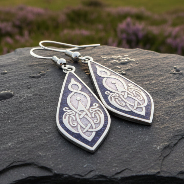Aura Enamel Celtic Teardrop Earrings