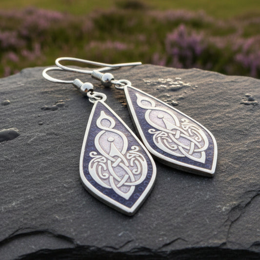 Aura Enamel Celtic Teardrop Earrings
