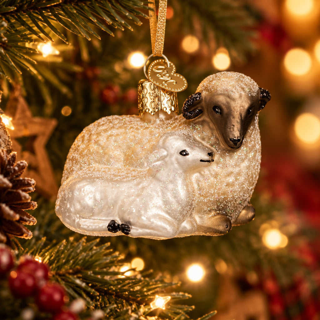 Sheep With Lamb Ornament — view 3