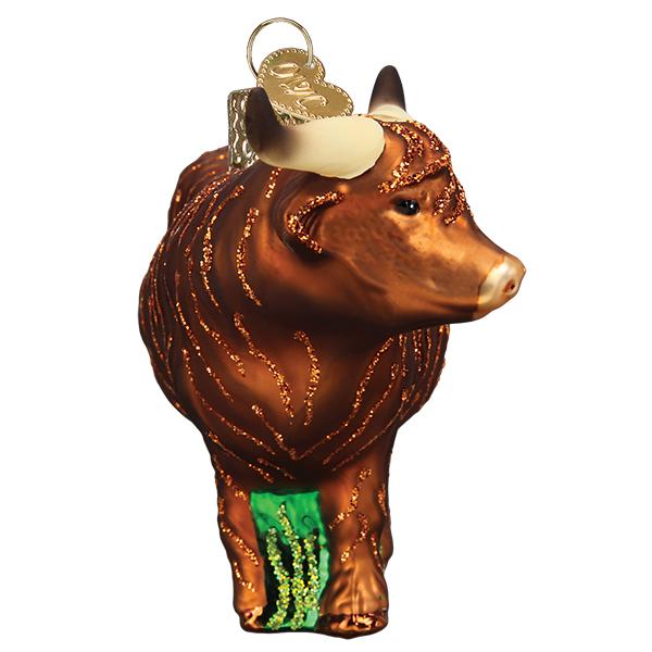Scottish Highland Cow Christmas Ornament - Handblown Glass