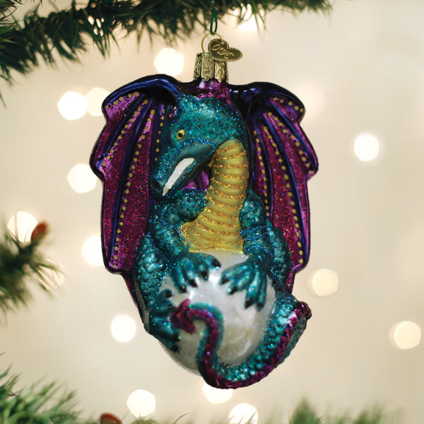 Fantasy Dragon Ornament - Handblown Glass