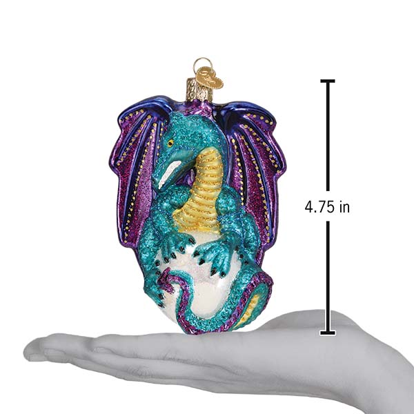 Fantasy Dragon Ornament - Handblown Glass
