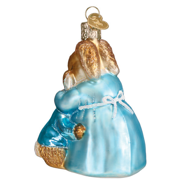 Mrs. Rabbit And Peter Ornament - Handblown Glass