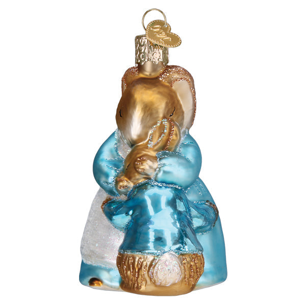 Mrs. Rabbit And Peter Ornament - Handblown Glass