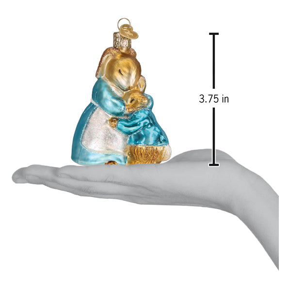 Mrs. Rabbit And Peter Ornament - Handblown Glass