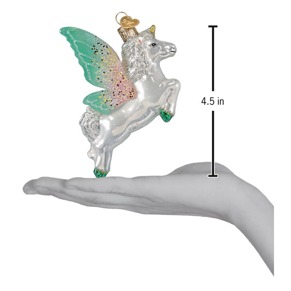 Radiant Pegasus Ornament - Handblown Glass