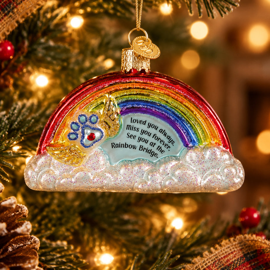 Pawprints On My Heart Ornament - Handblown Glass