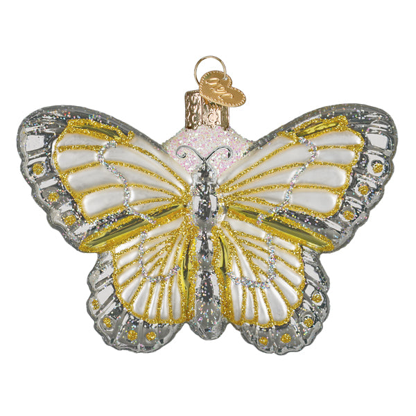 Sterling Butterfly Ornament - Handblown Glass