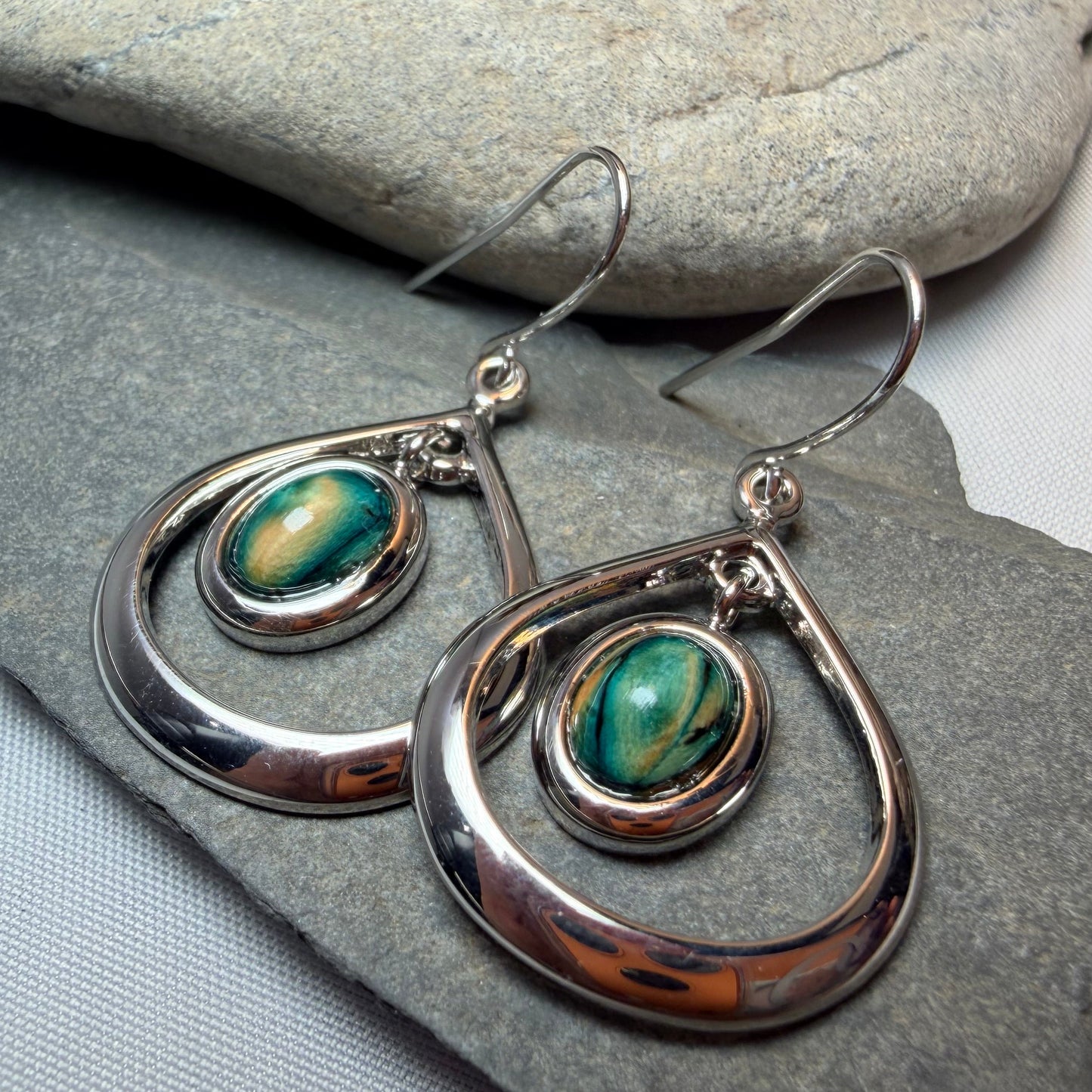 Heathergems Celtic Teardrop Earrings - Handmade in Scotland