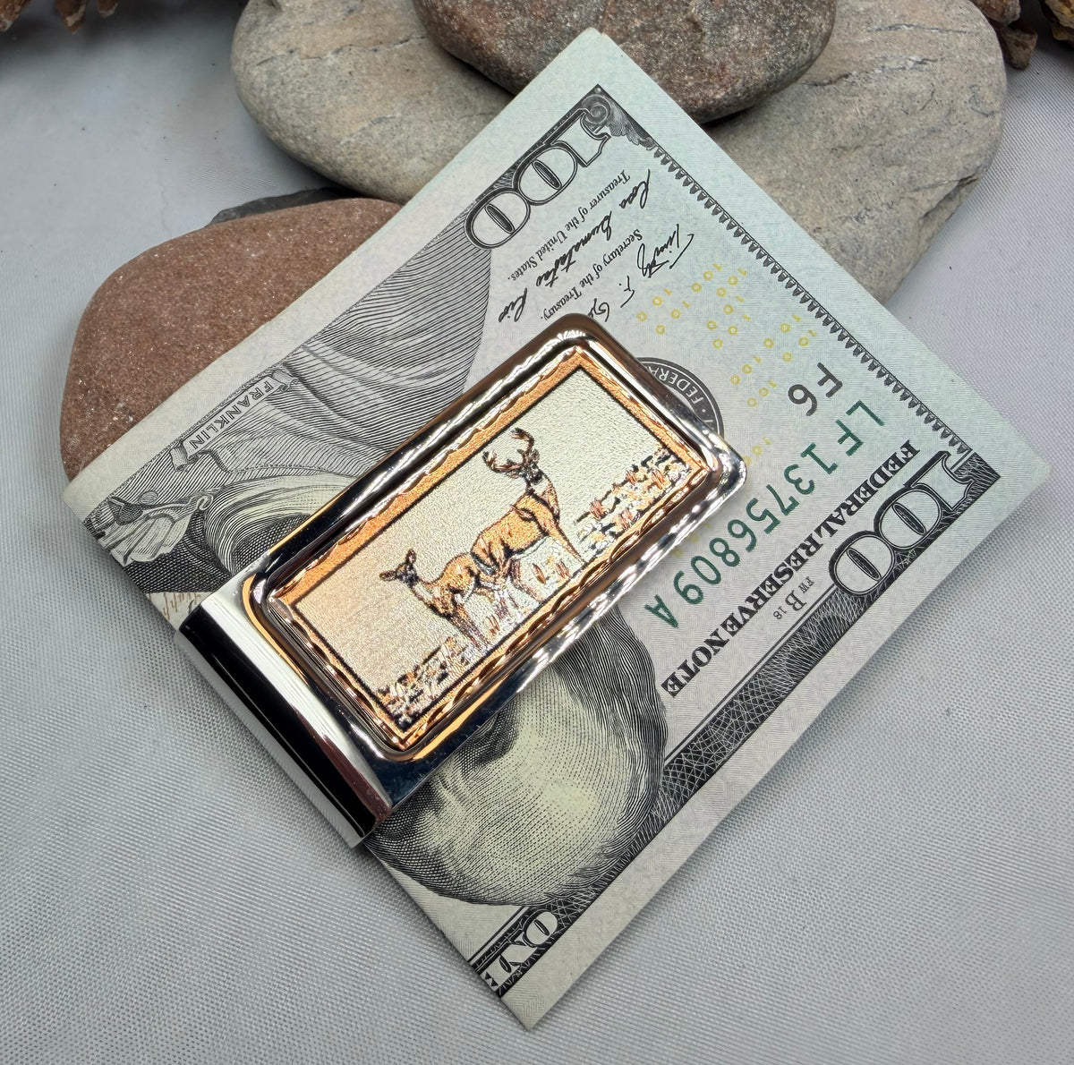 Woodland Stag Copper Money Clip - Handmade in the U.S.A.