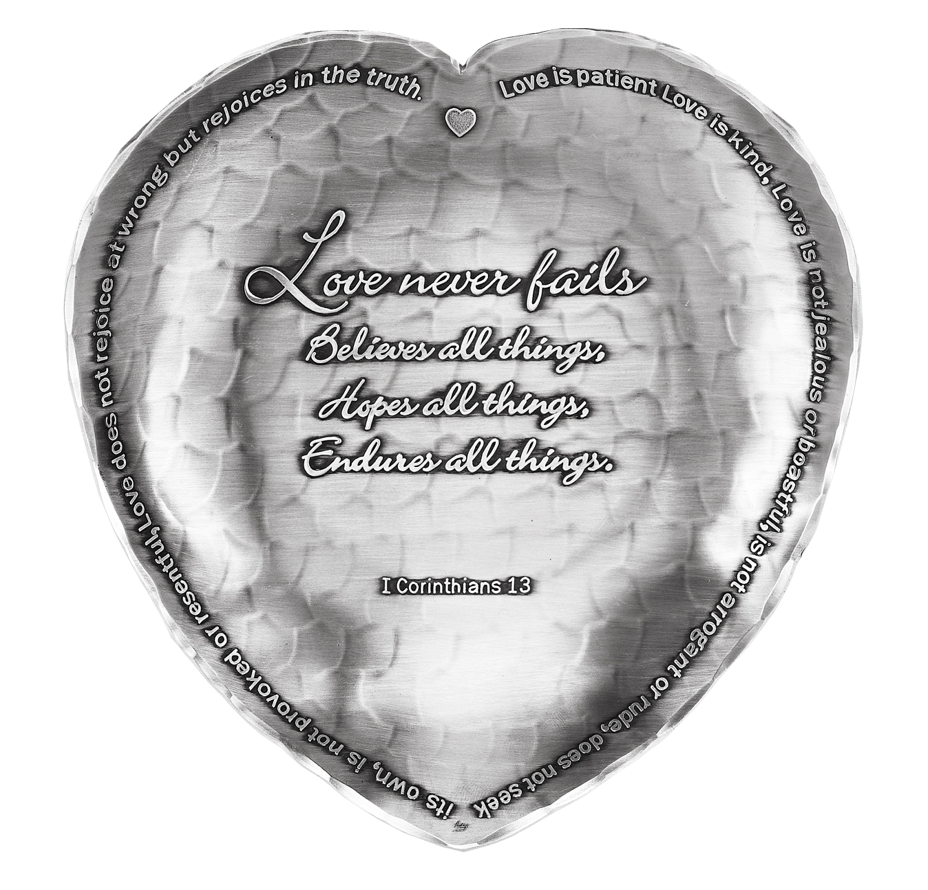 1st Corinthians "Love Never Fails" Heart Dish