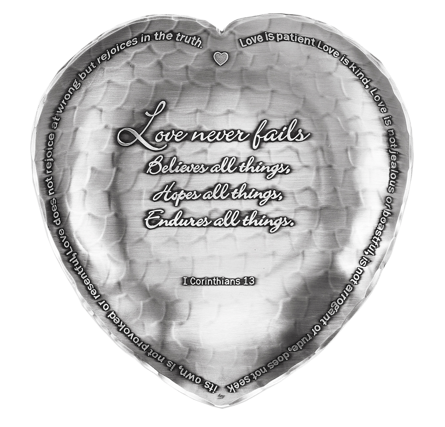 1st Corinthians "Love Never Fails" Heart Dish