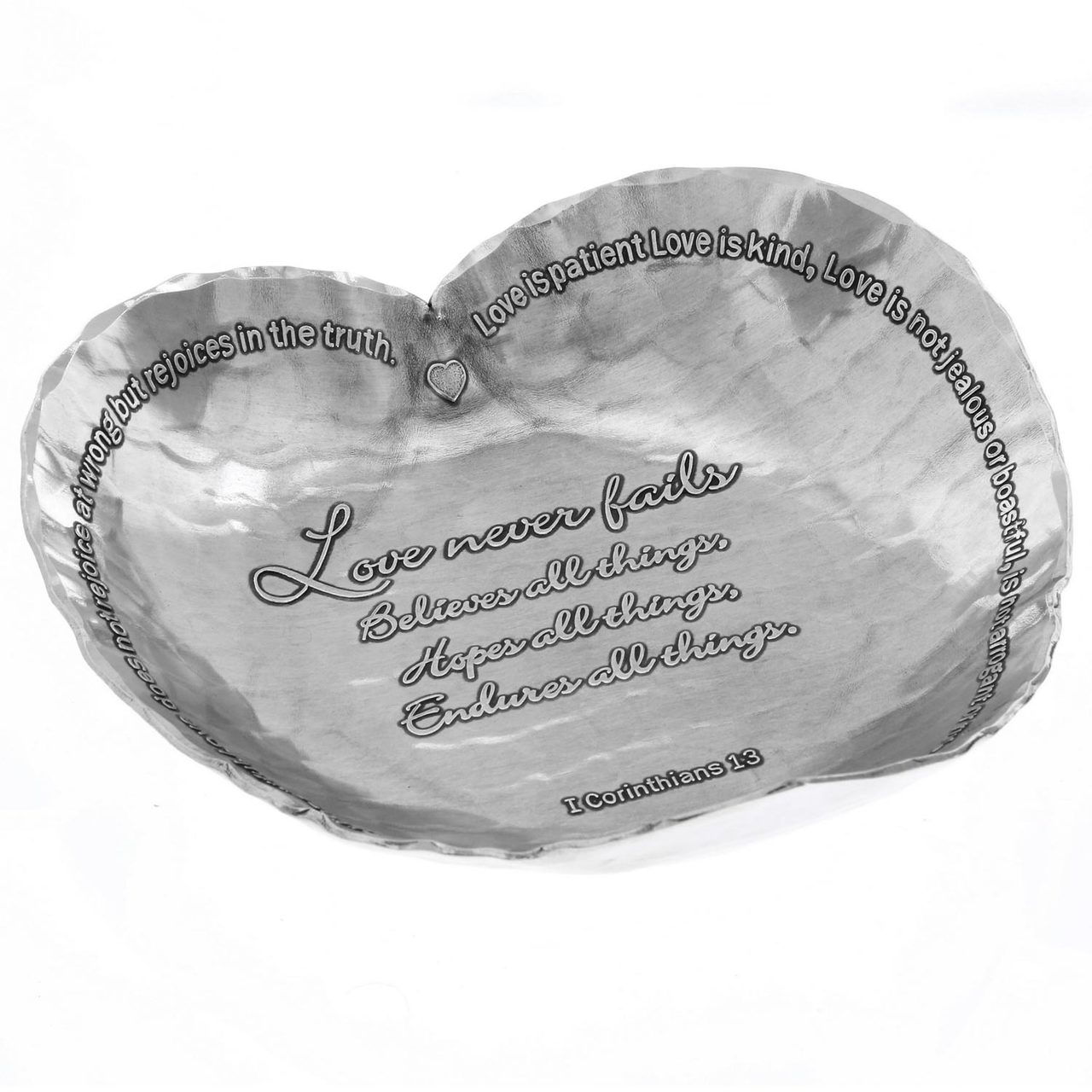 1st Corinthians "Love Never Fails" Heart Dish
