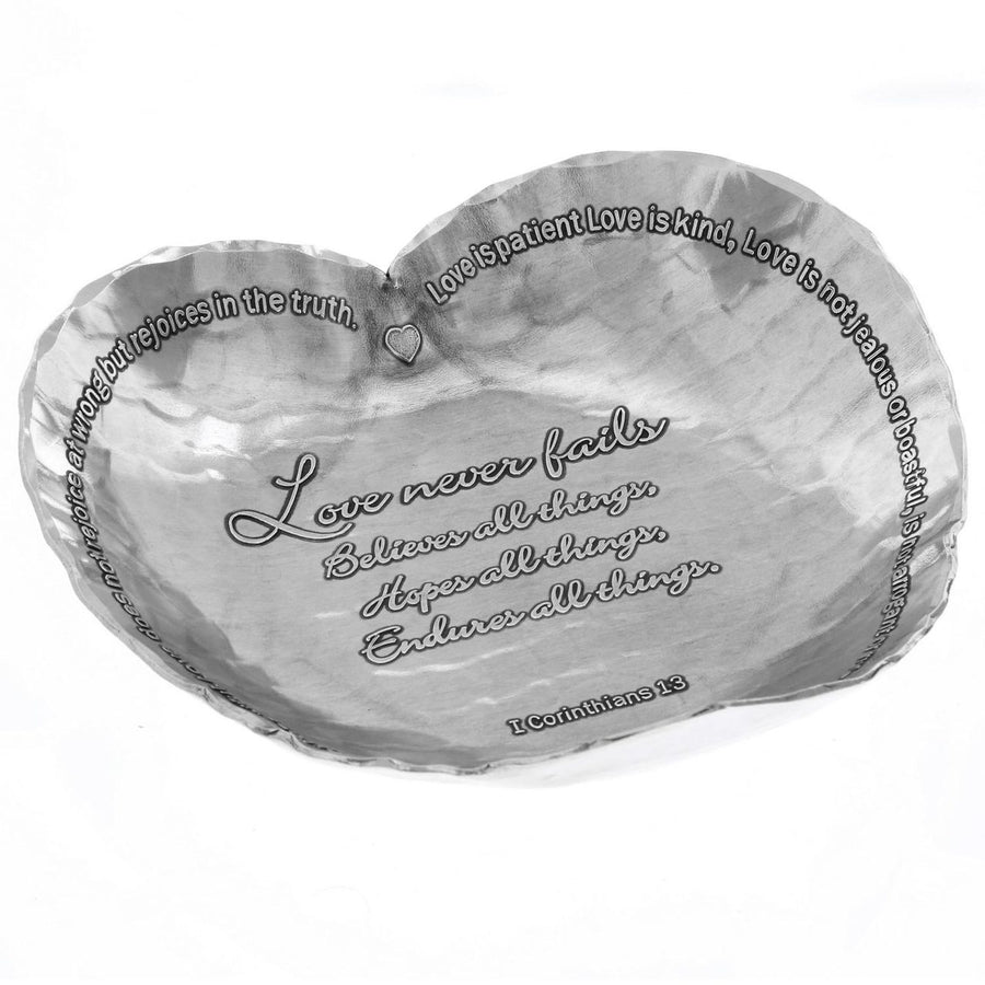 1st Corinthians "Love Never Fails" Heart Dish