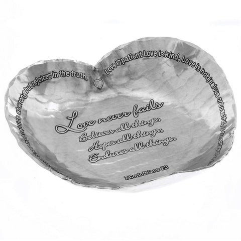Load image into Gallery viewer, 1st Corinthians "Love Never Fails" Heart Dish

