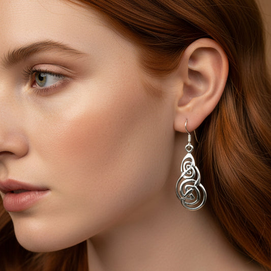 Beltane Celtic Earrings in Sterling Silver