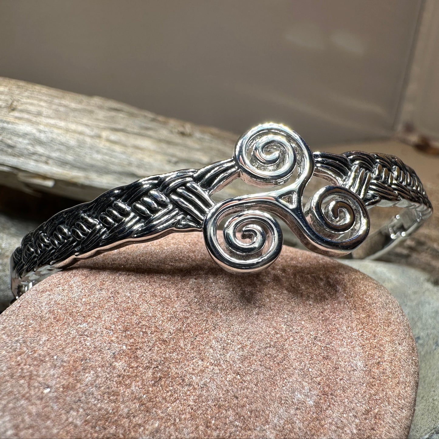 Celtic Triple Spiral Bracelet — view 8