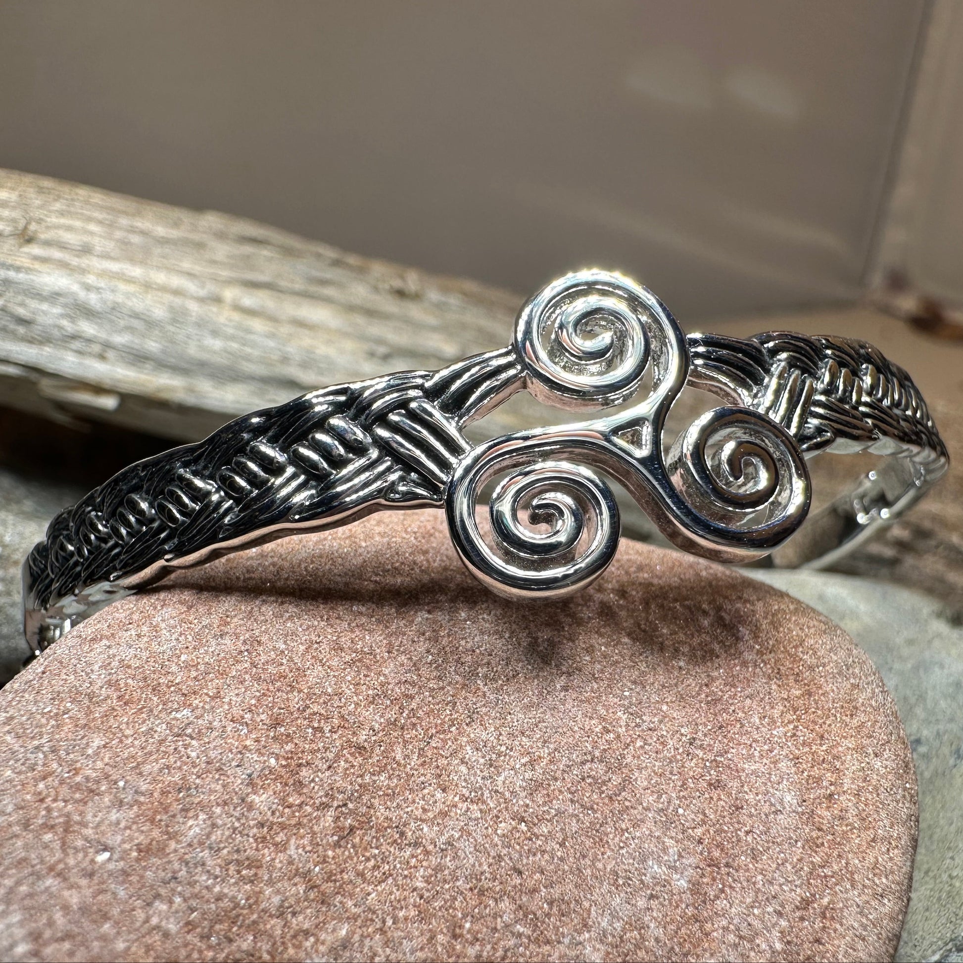 Celtic Triple Spiral Bracelet — view 8