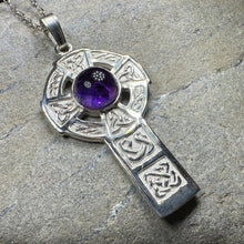 Load image into Gallery viewer, Amethyst Celtic Cross Necklace
