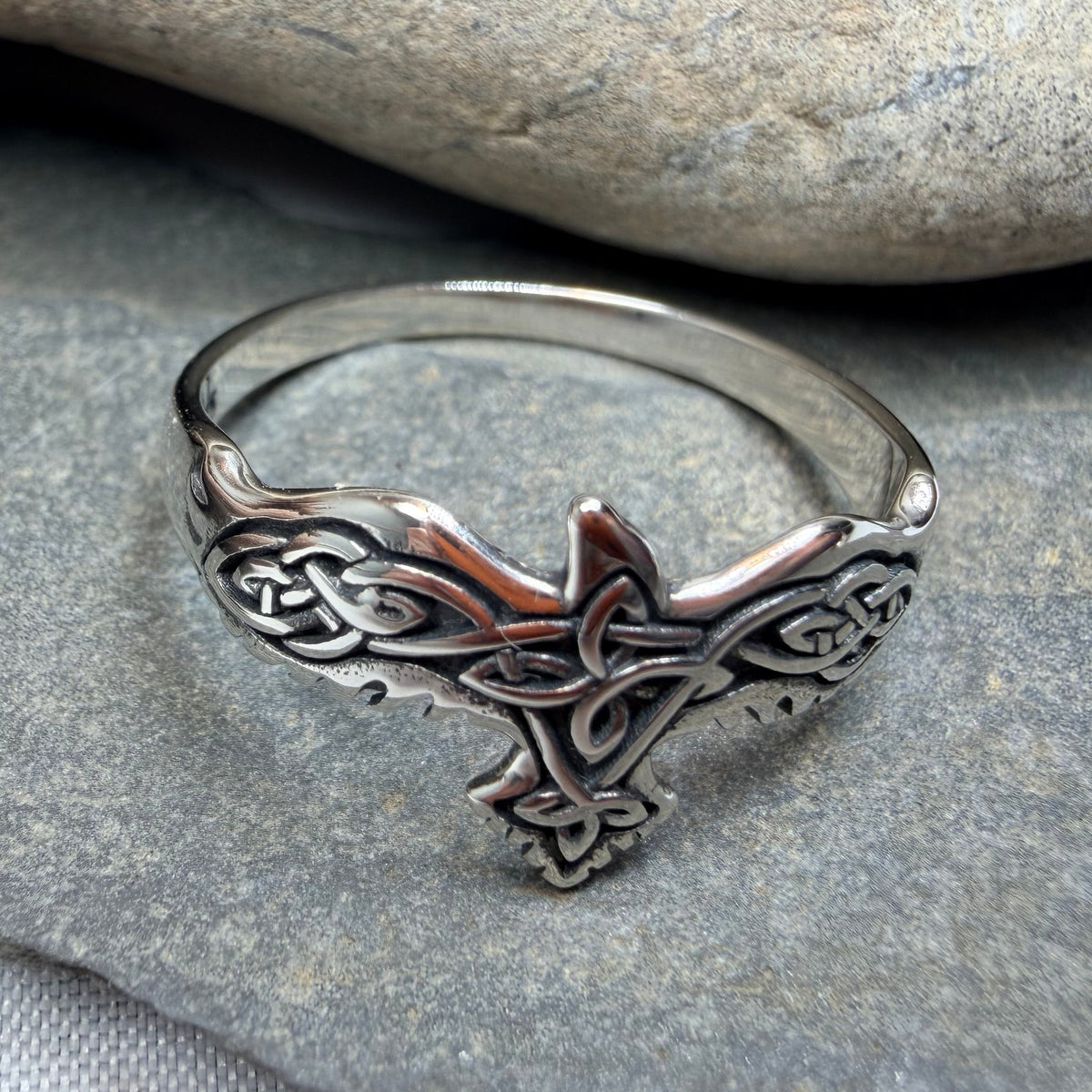 Totem Celtic Raven Ring in Sterling Silver