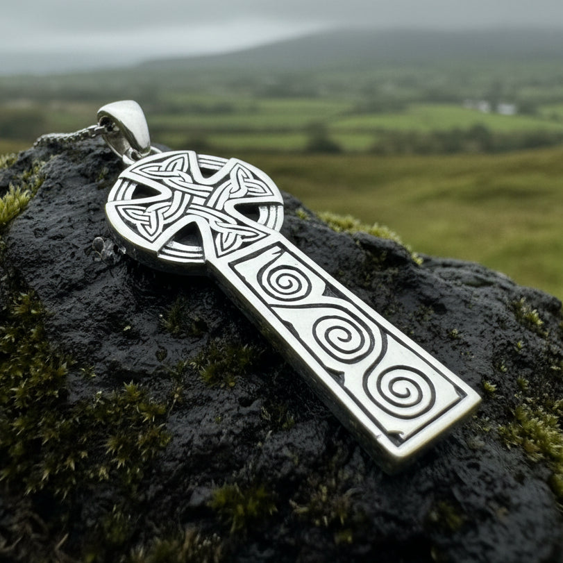 Alasdair Celtic Cross Necklace in Sterling Silver