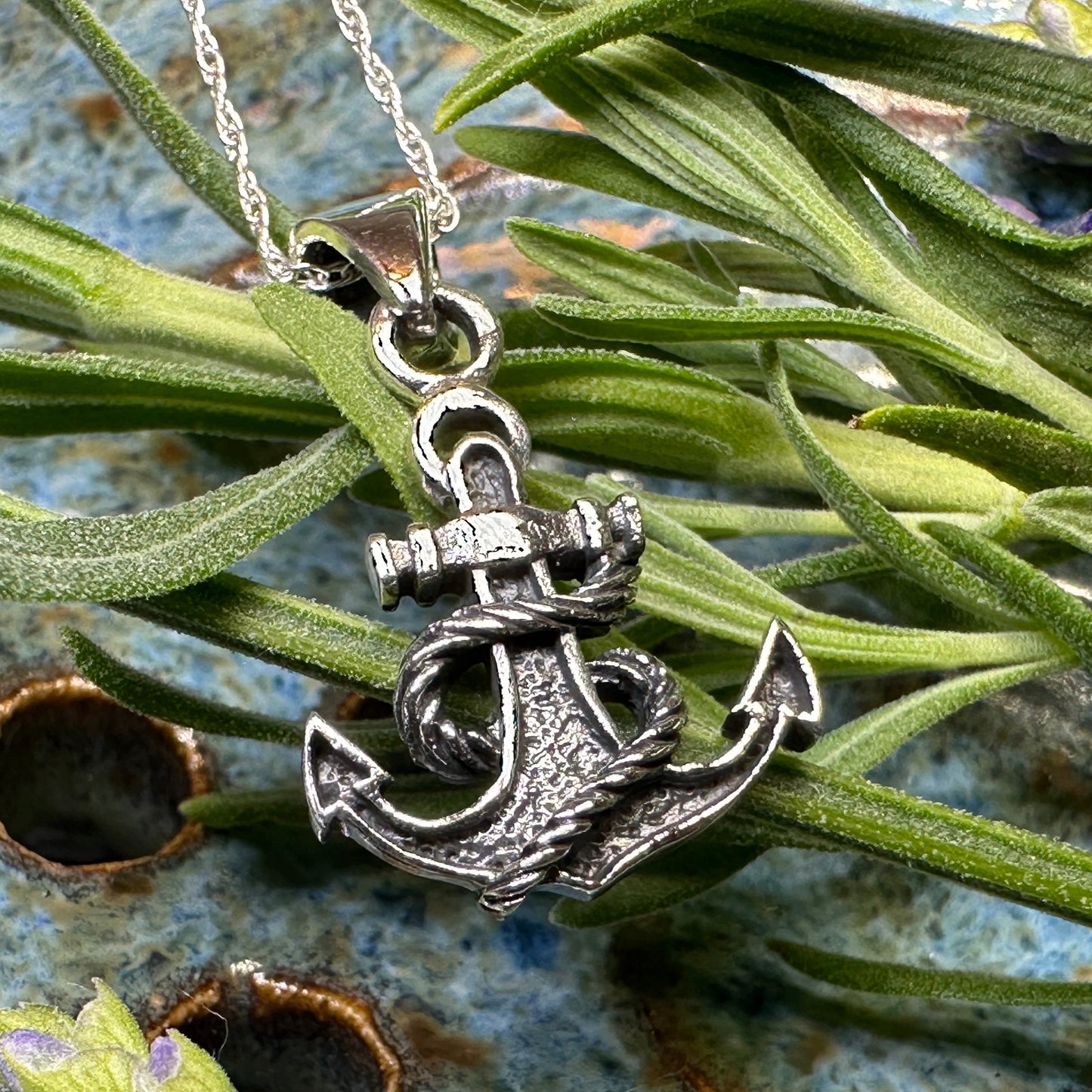 Pittenweem Petite Anchor Necklace in Sterling Silver