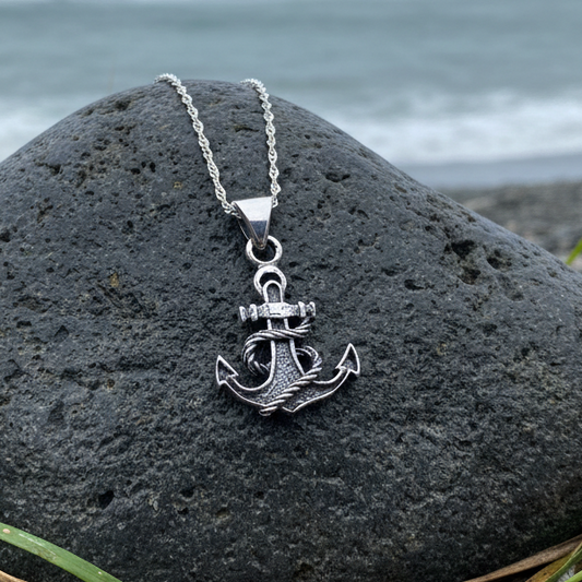 Pittenweem Petite Anchor Necklace in Sterling Silver