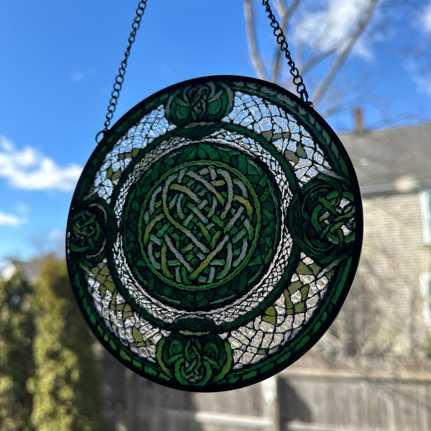 Emerald Green Celtic Knot Suncatcher — view 7