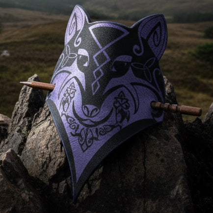 Celtic Wolf Leather Hair Slide for Women