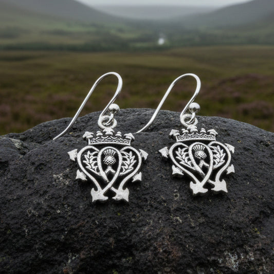 Elegance Scottish Luckenbooth Earrings in Sterling Silver