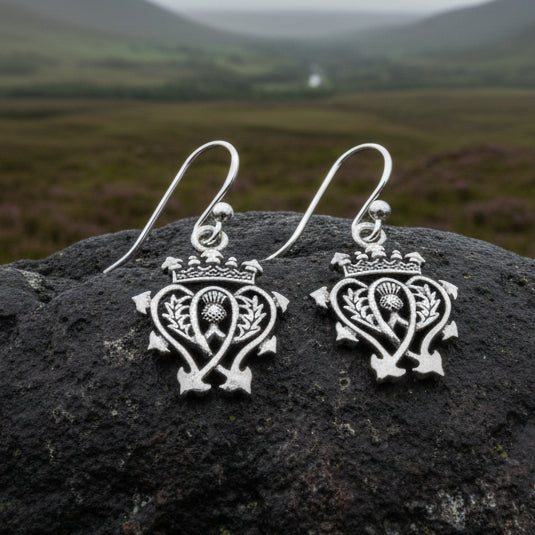 Elegance Scottish Luckenbooth Earrings in Sterling Silver
