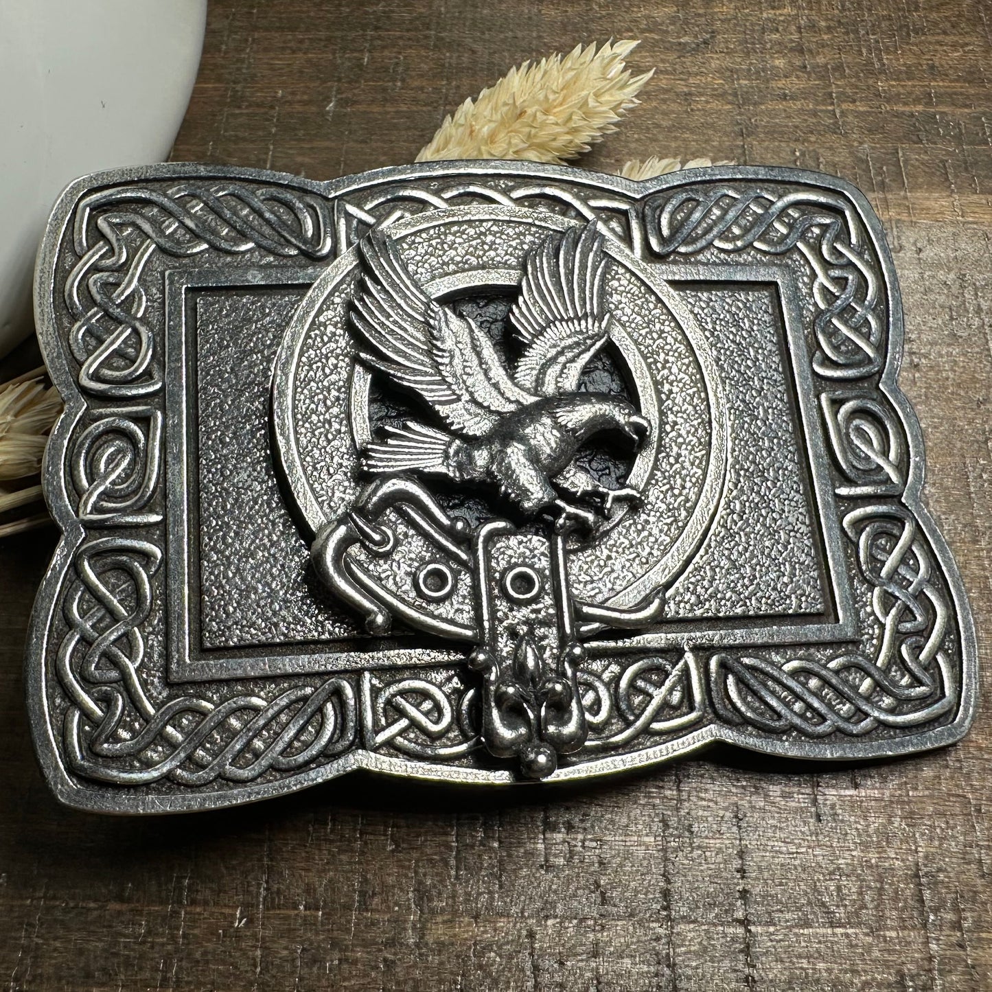 Celtic Eagle Kilt Belt Buckle - Handmade in Scotland
