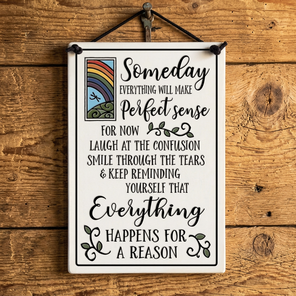 Everything Happens for a Reason Inspirational Wall Art - Handmade in the U.S.A.
