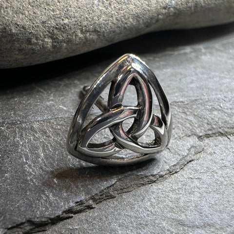 Load image into Gallery viewer, Celtic Trinity Knot Lapel Pin in Sterling Silver
