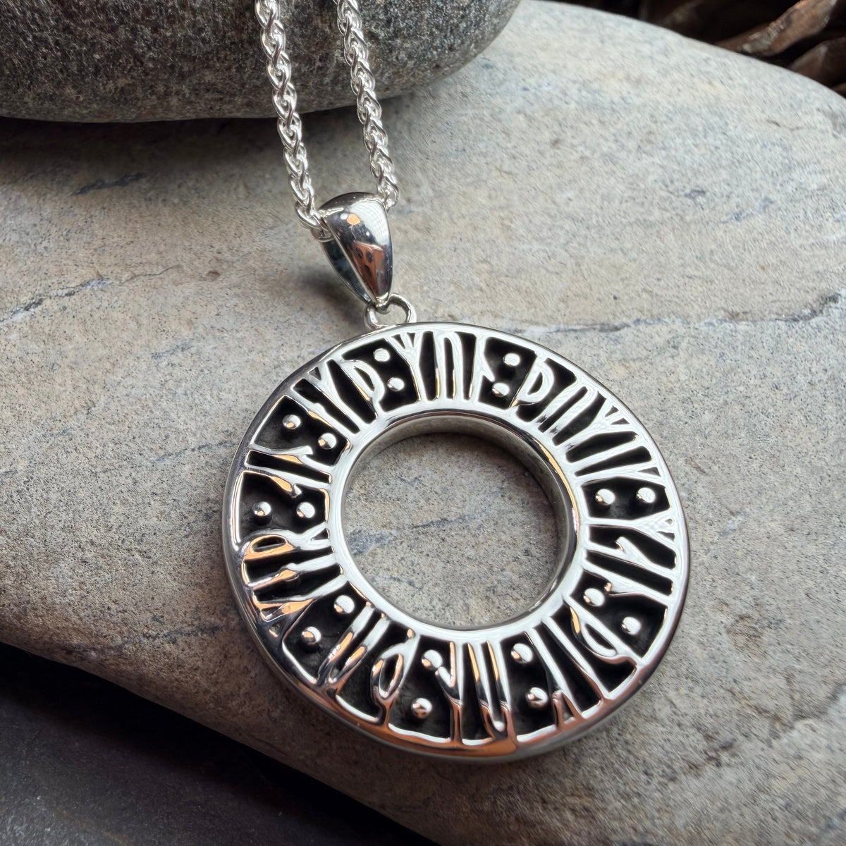 "Remember Me” Norse Runes Necklace in Sterling Silver