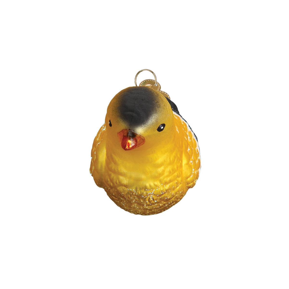 Hanging American Goldfinch Ornament - Handblown Glass