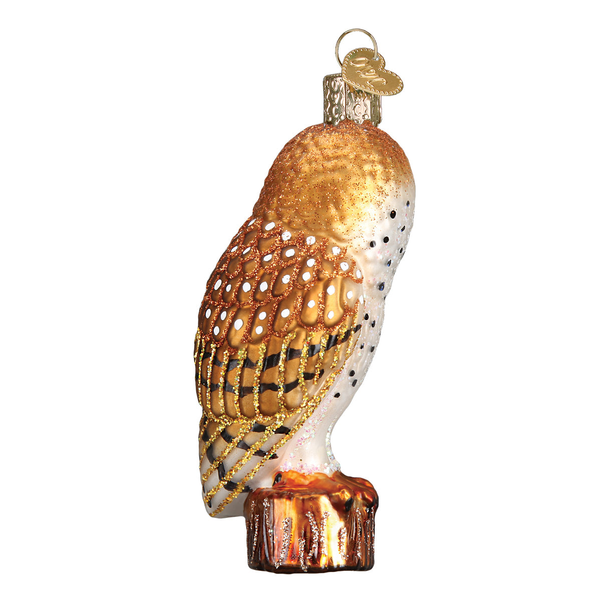 Barn Owl Ornament - Handblown Glass