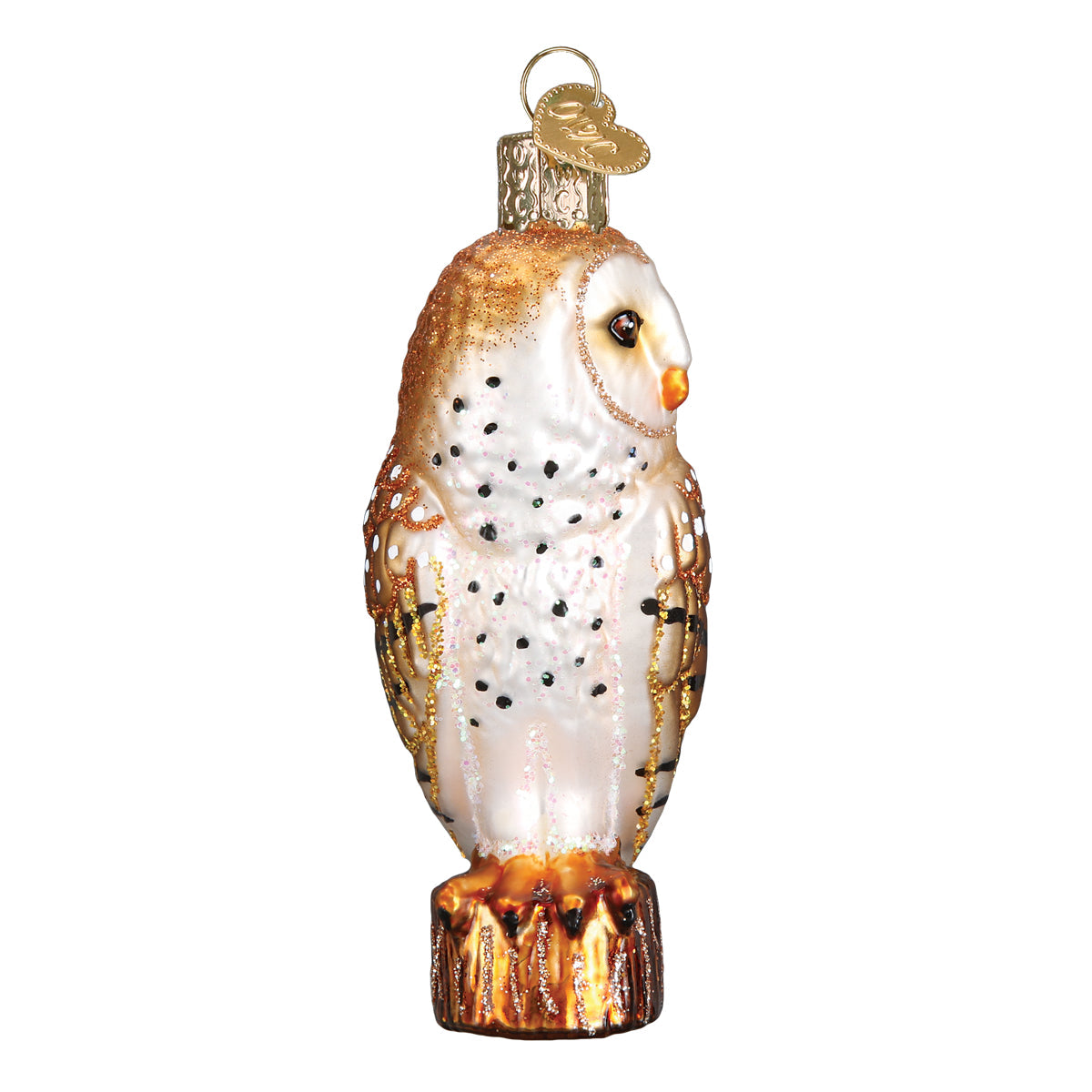 Barn Owl Ornament - Handblown Glass