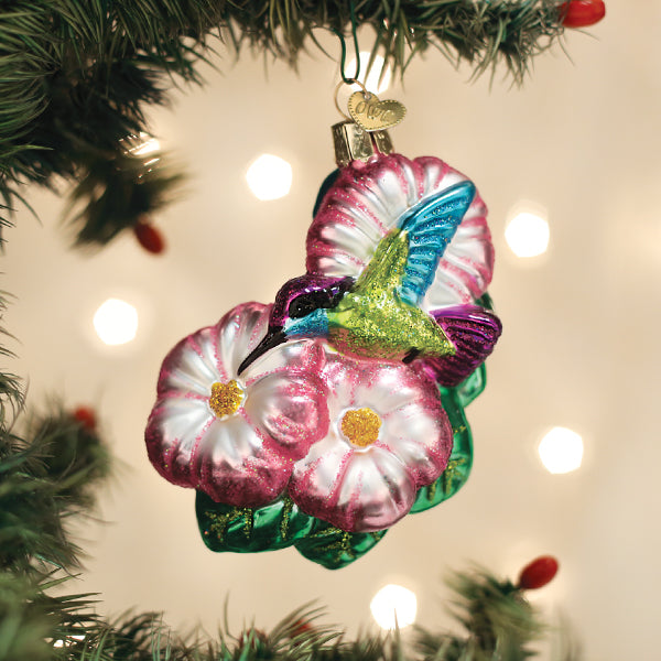 Magnificent Hummingbird Ornament - Handblown Glass