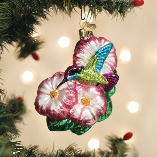 Magnificent Hummingbird Ornament - Handblown Glass