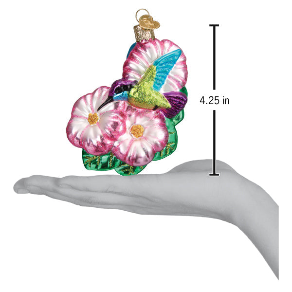 Magnificent Hummingbird Ornament - Handblown Glass