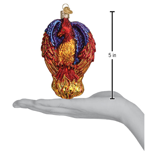 Fiery Phoenix Recovery Ornament - Handblown Glass
