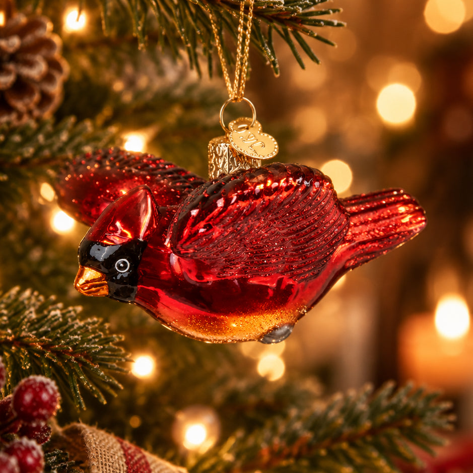 Cardinal In Flight Ornament — view 2