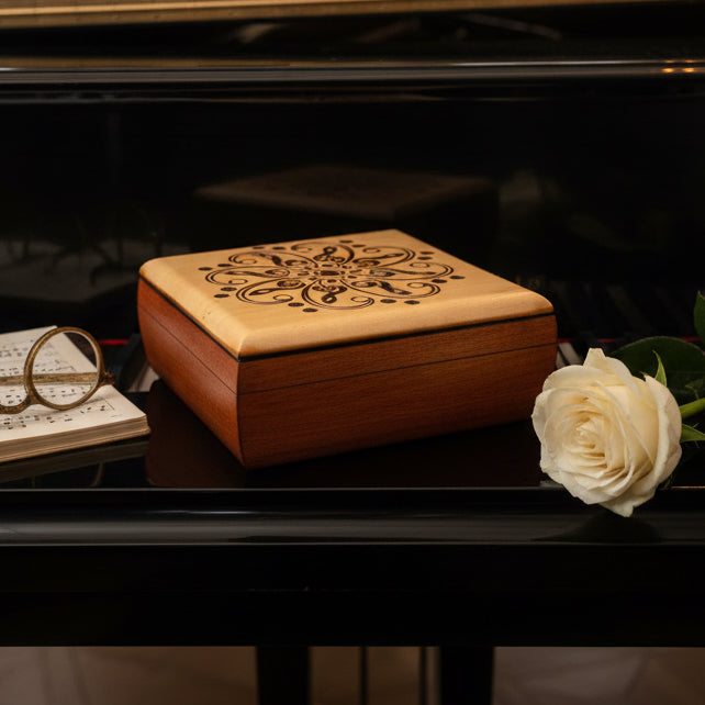 Treble Clef Music Note Keepsake Box - Handmade Wooden Box